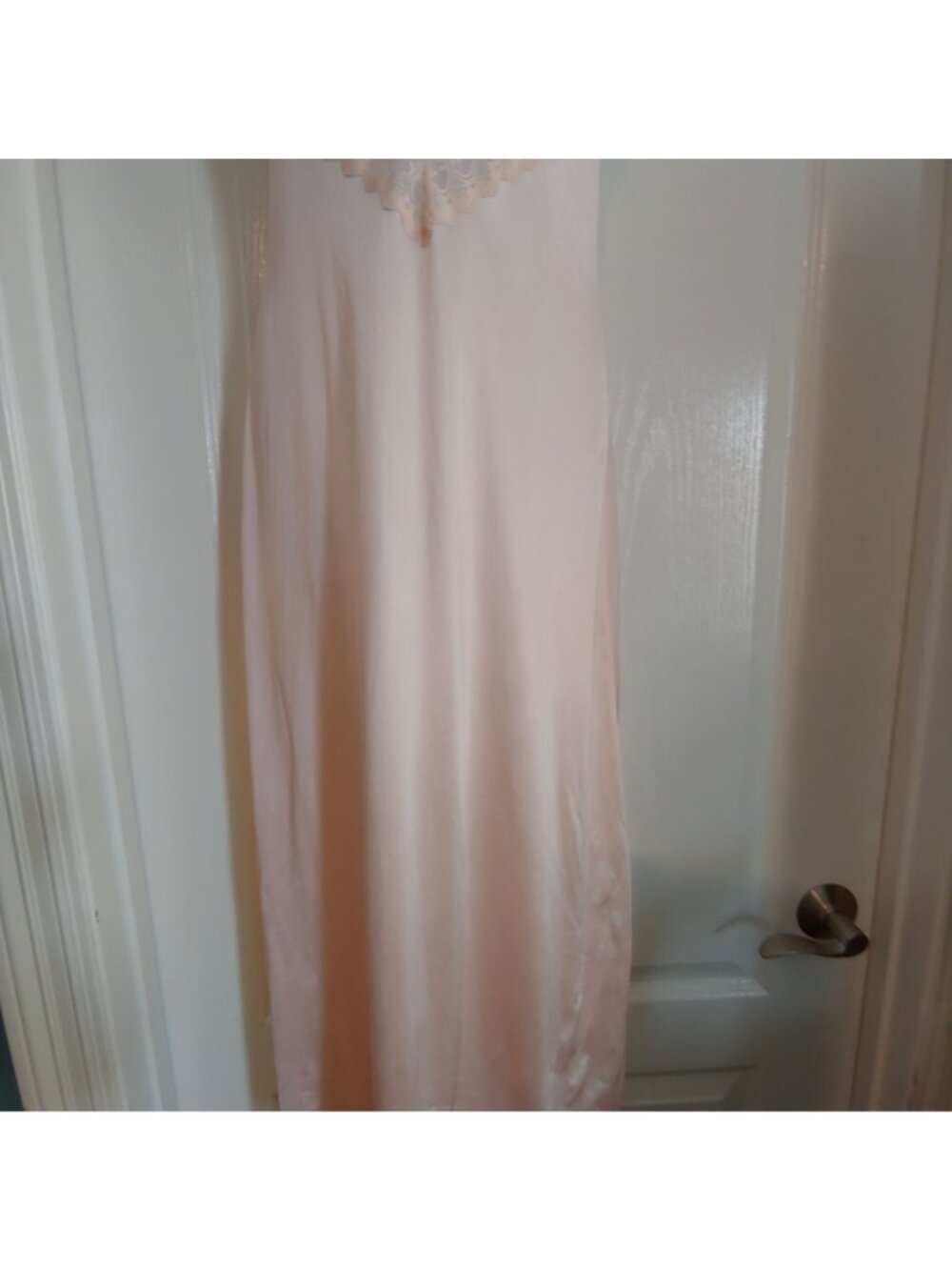 Vtg Gilead Satin Slip Dress Pink Lace Ruffle Bridal Cottagecore Romantic - Picture 5 of 10